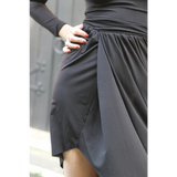 Black Cocktail Midi Dress with Long sleeves - Dresses