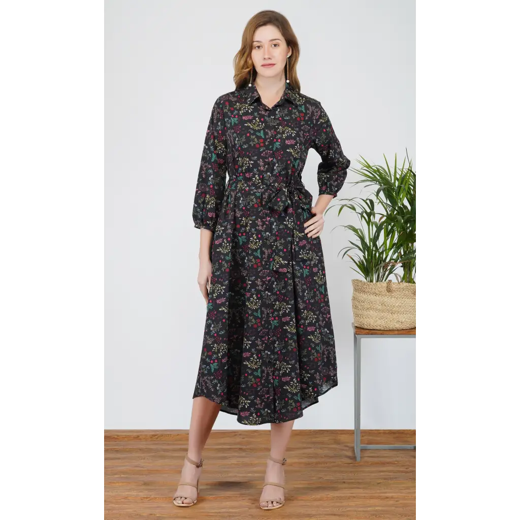Linen Viscose Woven Midi Shirt Dress | Karen Millen