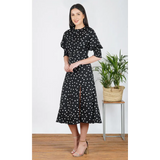 Black Polka Dot Midi dress - Midi Dress