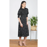 Black Polka Dot Midi dress - Midi Dress