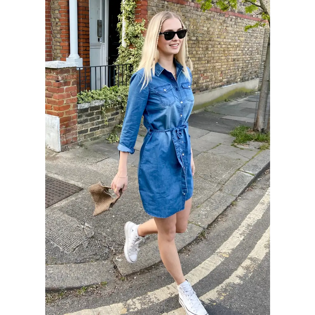 Please try again in a few minutes | Lightweight denim, Denim shirt dress  outfit, Denim shirt dress
