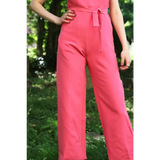 Fuchsia Pink Sleeveless Jumpsuit - jumpsuit