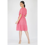 Pink Polka Wrap Style Dress - Dresses