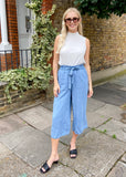 Wide Leg Denim Trousers