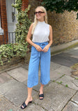 Wide Leg Denim Trousers