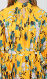 Yellow Flower Print Maxi Dress