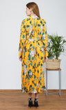 Yellow Flower Print Maxi Dress