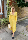 Yellow Long Sleeve Maxi Dress