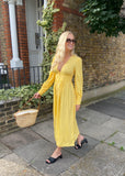 Yellow Long Sleeve Maxi Dress