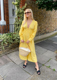 Yellow Long Sleeve Maxi Dress