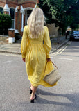 Yellow Long Sleeve Maxi Dress