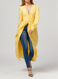 Yellow Long Sleeve Maxi Dress - Missworldlondon